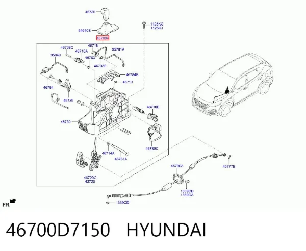 Куліса перемикання передач 46700D7150 Hyundai/Kia