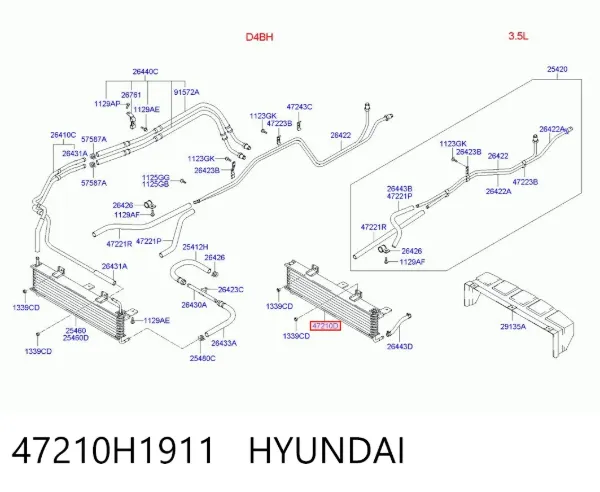 Радіатор масляний 47210H1911 Hyundai/Kia
