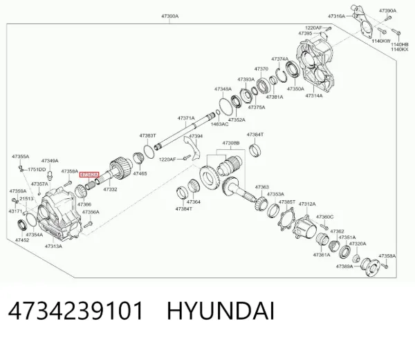Піввісь права 4734239101 Hyundai/Kia