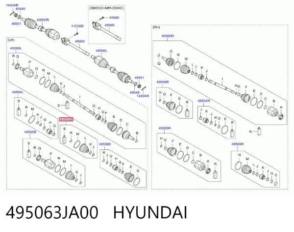Пильник ШРУСа зовнішній 495063JA00 Hyundai/Kia