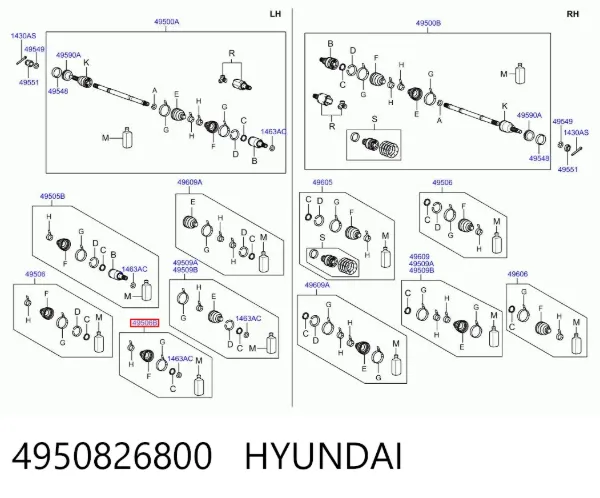 Пильник ШРКШа внутрішній лівий 4950826800 Hyundai/Kia