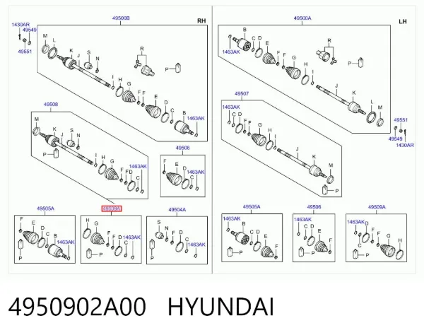 Пильник ШРУСа зовнішній 4950902A00 Hyundai/Kia