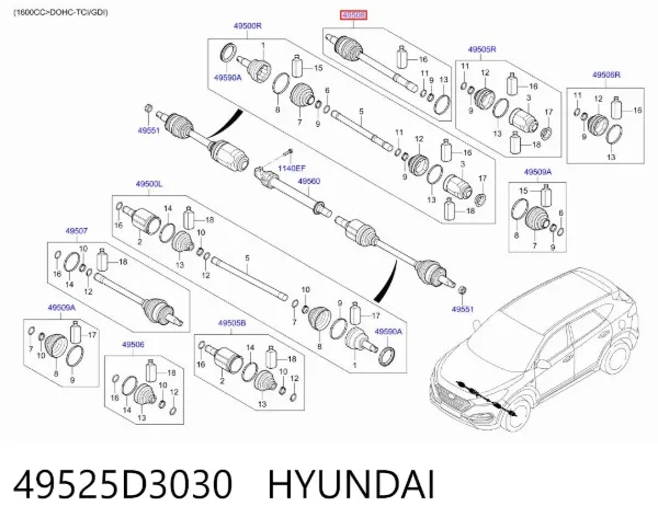  49525D3030 Hyundai/Kia