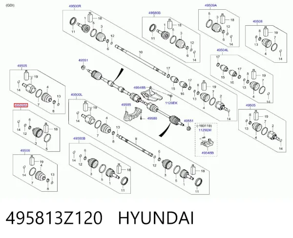 Пильник ШРУСа зовнішній Hyundai Sonata VII