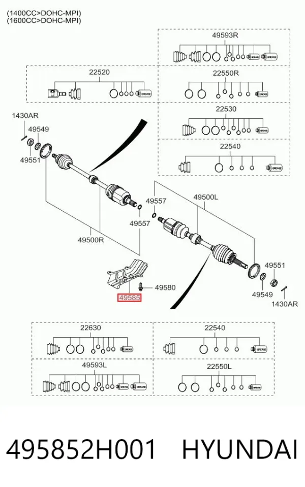  495852H001 Hyundai/Kia
