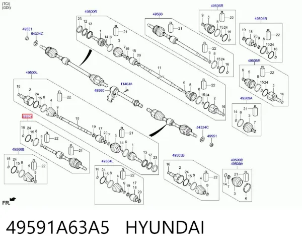 ШРУС зовнішній передній 49591A63A5 Hyundai/Kia