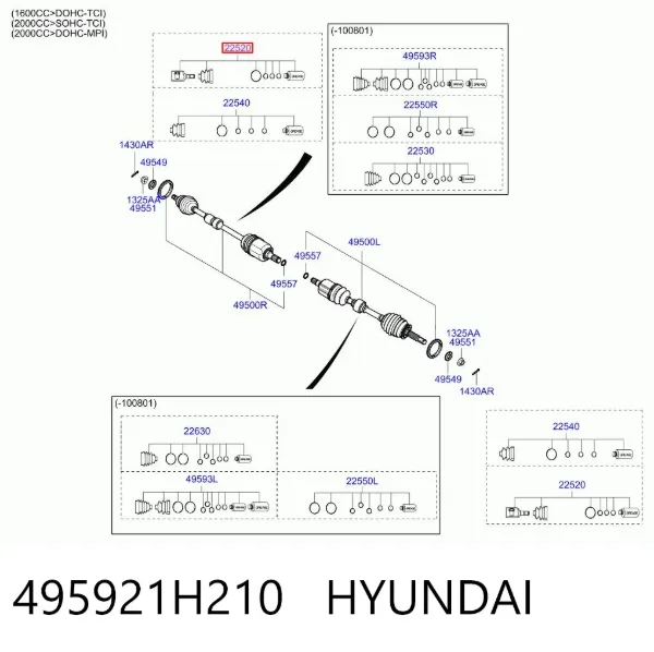 ШРУС зовнішній передній 495921H210 Hyundai/Kia