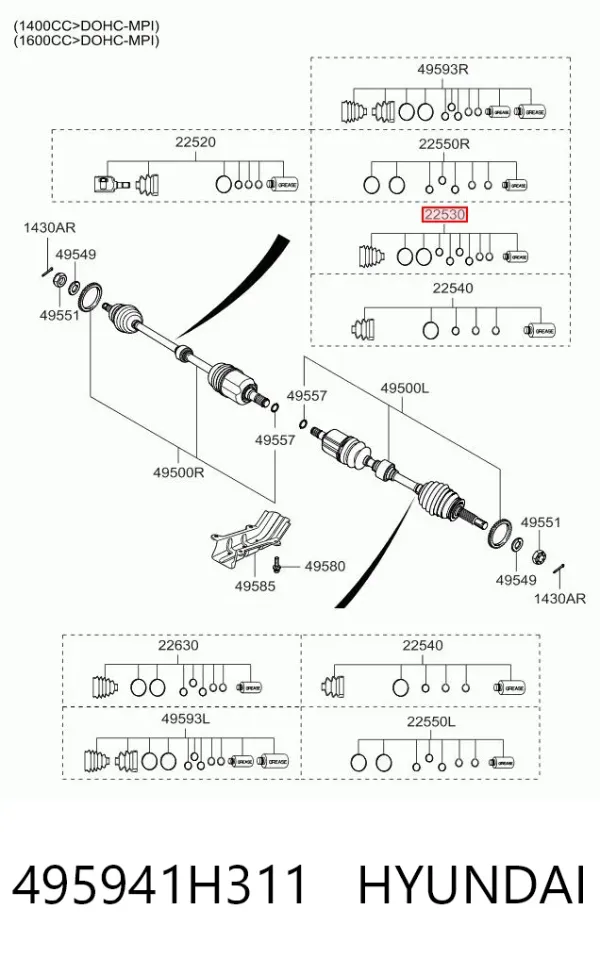 Пильник ШРУСа зовнішній 495941H311 Hyundai/Kia