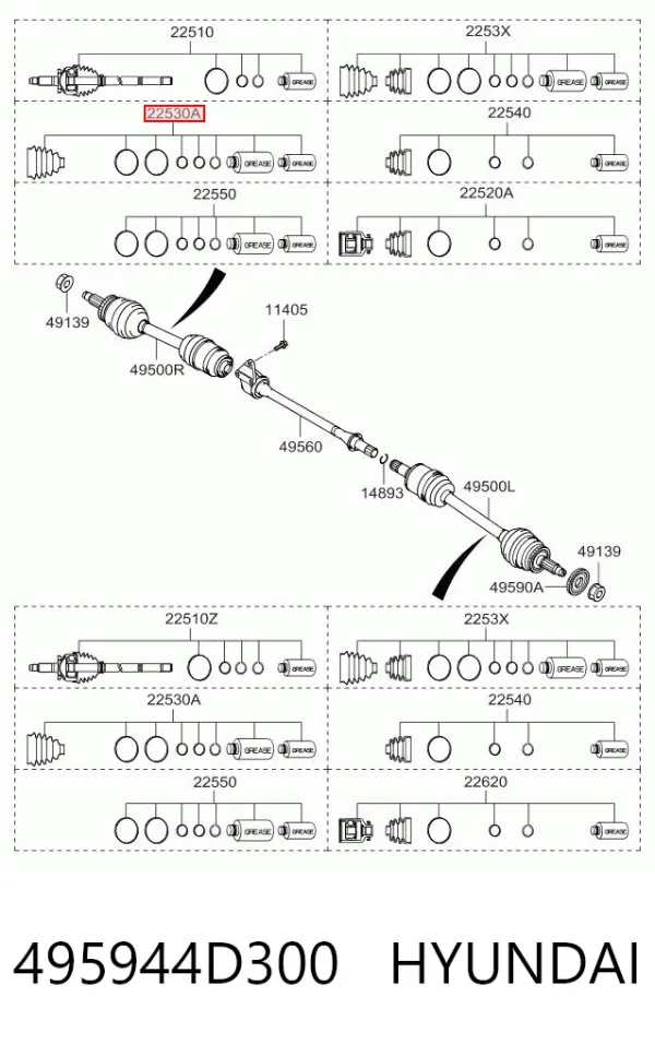 Пильник ШРУСа зовнішній 495944D300 Hyundai/Kia