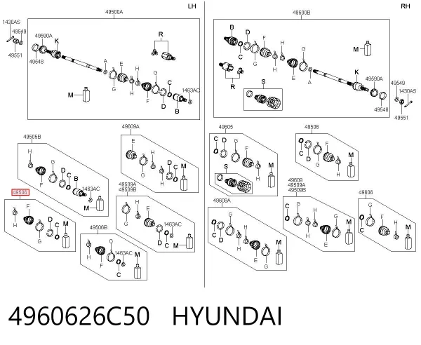 Пильник ШРУСа зовнішній 4960626C50 Hyundai/Kia