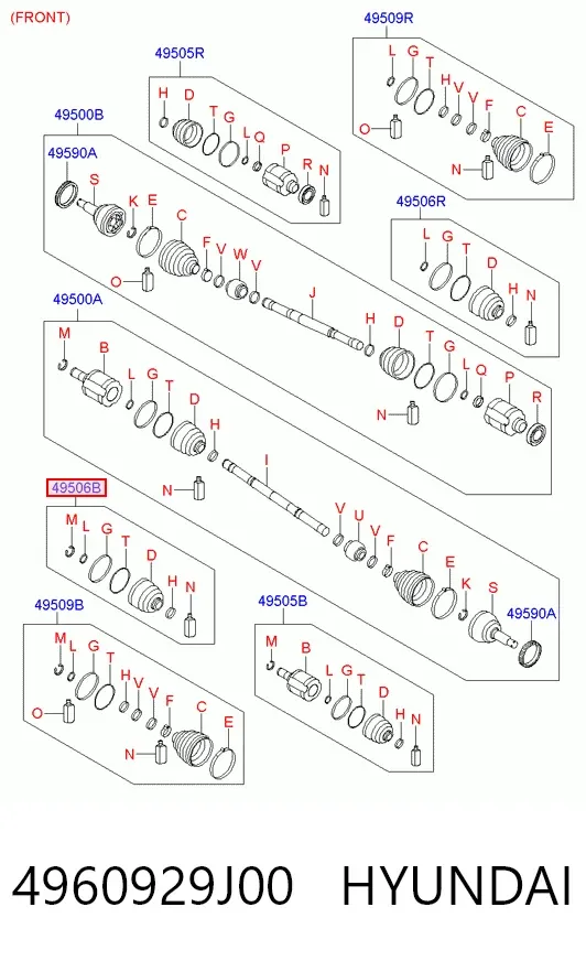 Пильник ШРКШа внутрішній лівий 4960929J00 Hyundai/Kia