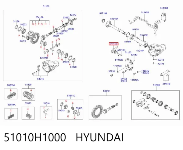 Муфта блокування диференціалу КПП 51010H1000 Hyundai/Kia