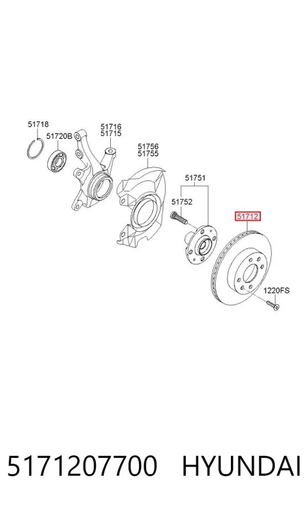 Гальмівні диски передні 5171207700 Hyundai/Kia