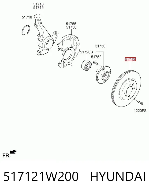 Гальмівні диски передні 517121W200 Hyundai/Kia