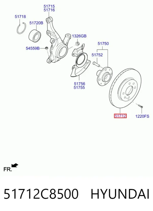 Гальмівні диски передні 51712C8500 Hyundai/Kia