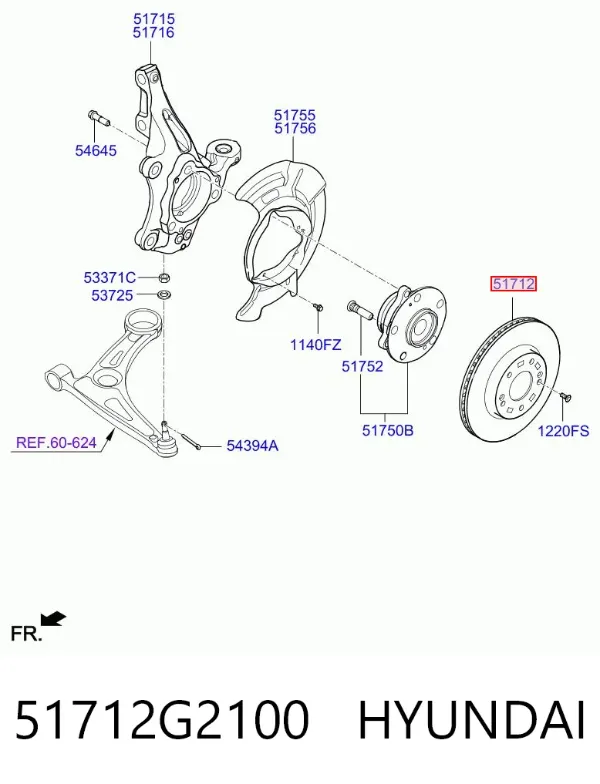 Гальмівні диски передні 51712G2100 Hyundai/Kia