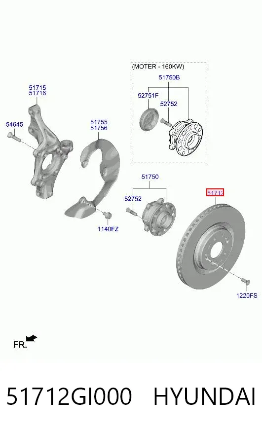 Гальмівні диски передні 51712GI000 Hyundai/Kia