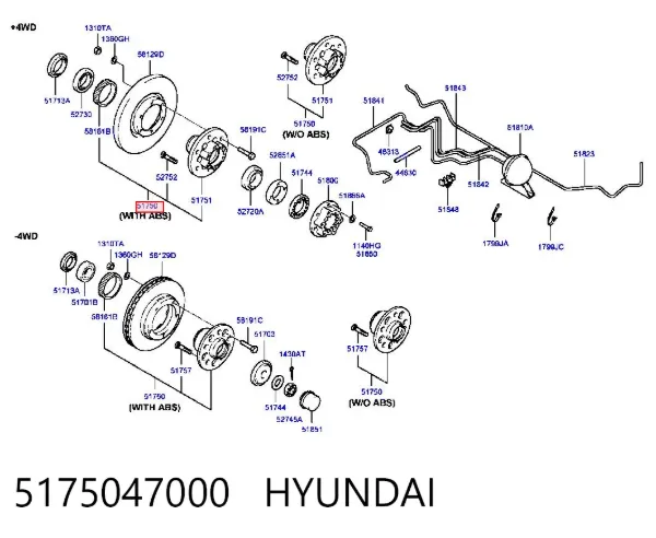 Передня маточина 5175047000 Hyundai/Kia