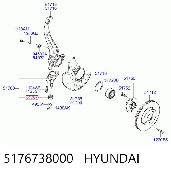 Кульова опора, нижня 5176738000 Hyundai/Kia