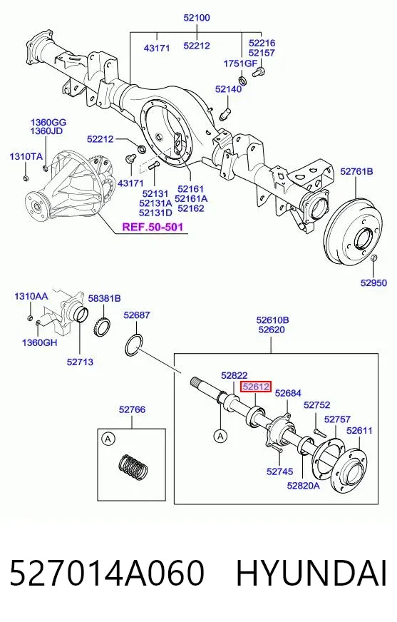 Підшипник задньої ступиці 527014A060 Hyundai/Kia