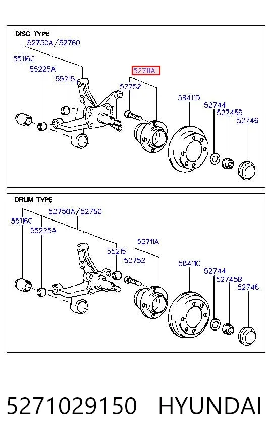 Задня маточина 5271029150 Hyundai/Kia