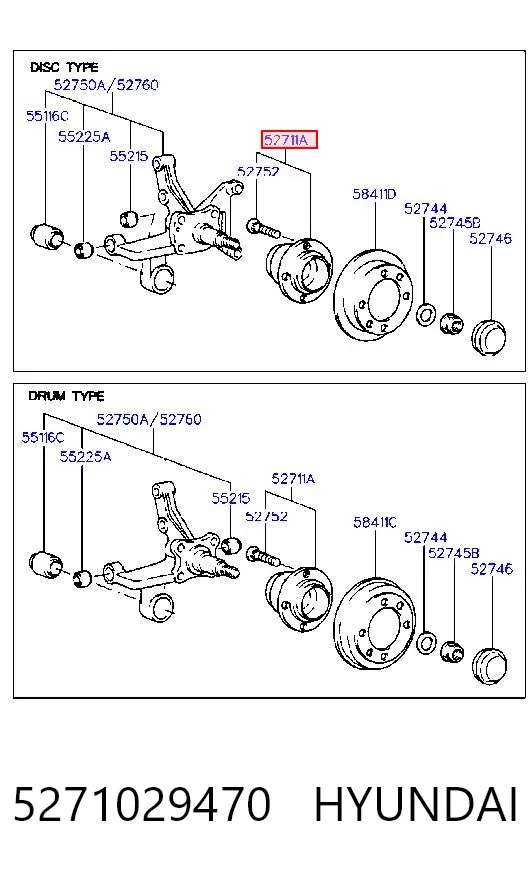 Задня маточина 5271029470 Hyundai/Kia