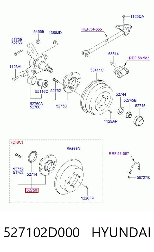 Задня маточина 527102D000 Hyundai/Kia