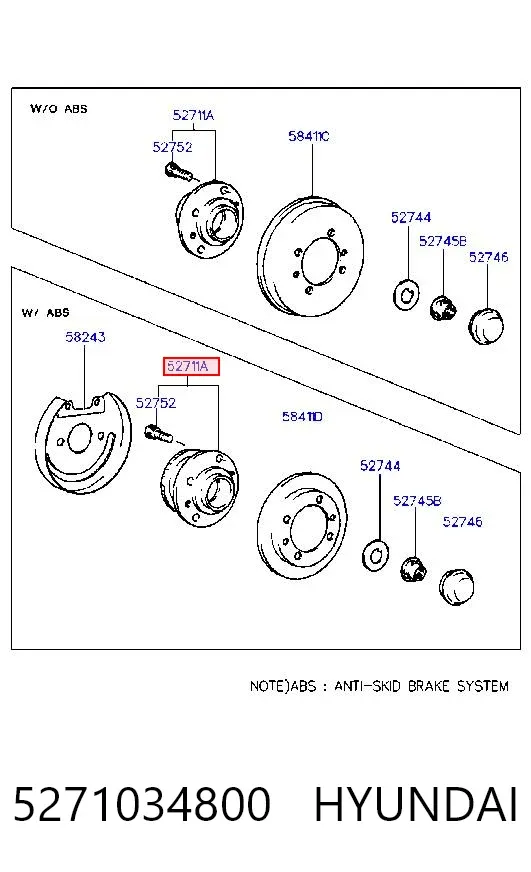Підшипник задньої ступиці 5271034800 Hyundai/Kia