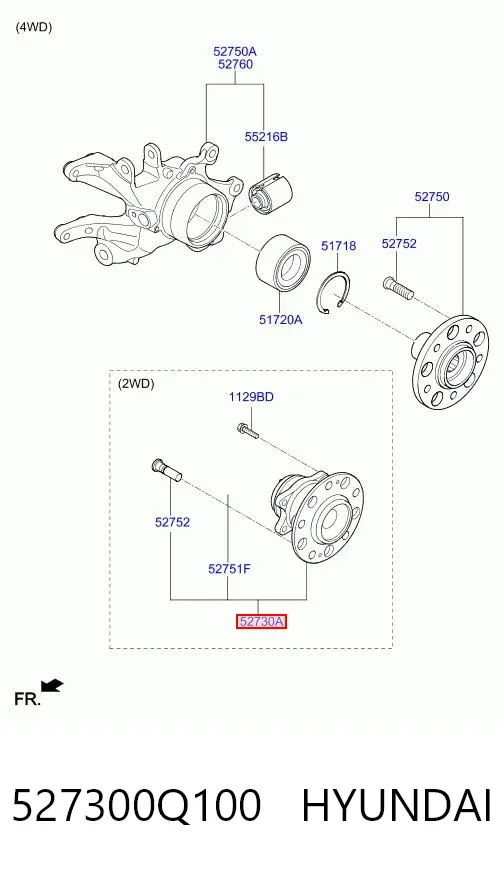 Задня маточина 527300Q100 Hyundai/Kia