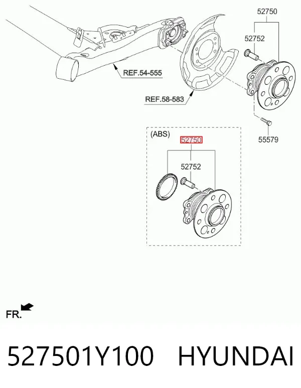 Задня маточина 527501Y100 Hyundai/Kia