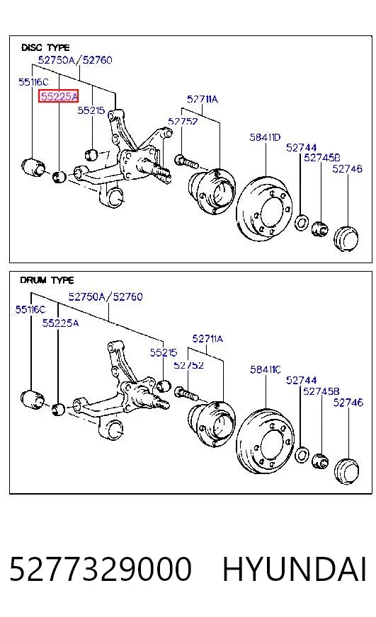Сайлентблок цапфи задньої 5277329000 Hyundai/Kia