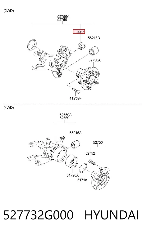 Сайлентблок цапфи задньої 527732G000 Hyundai/Kia