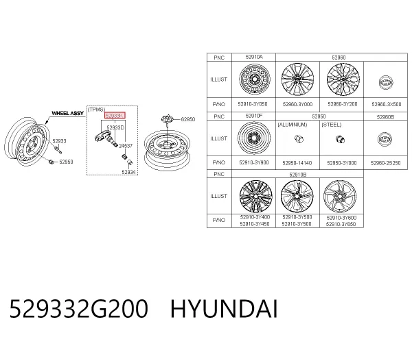 Датчик тиску в шинах 529332G200 Hyundai/Kia