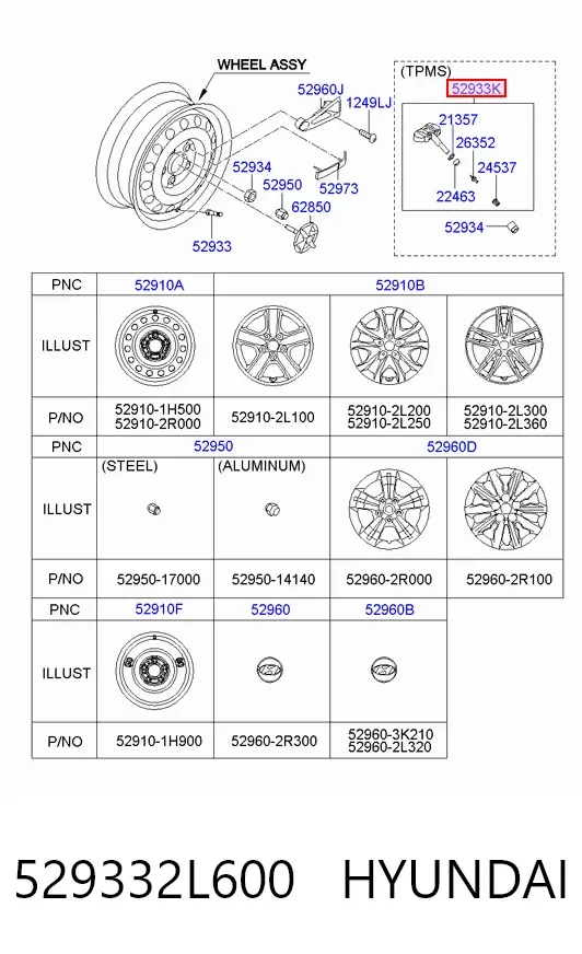 Датчик тиску в шинах 529332L600 Hyundai/Kia