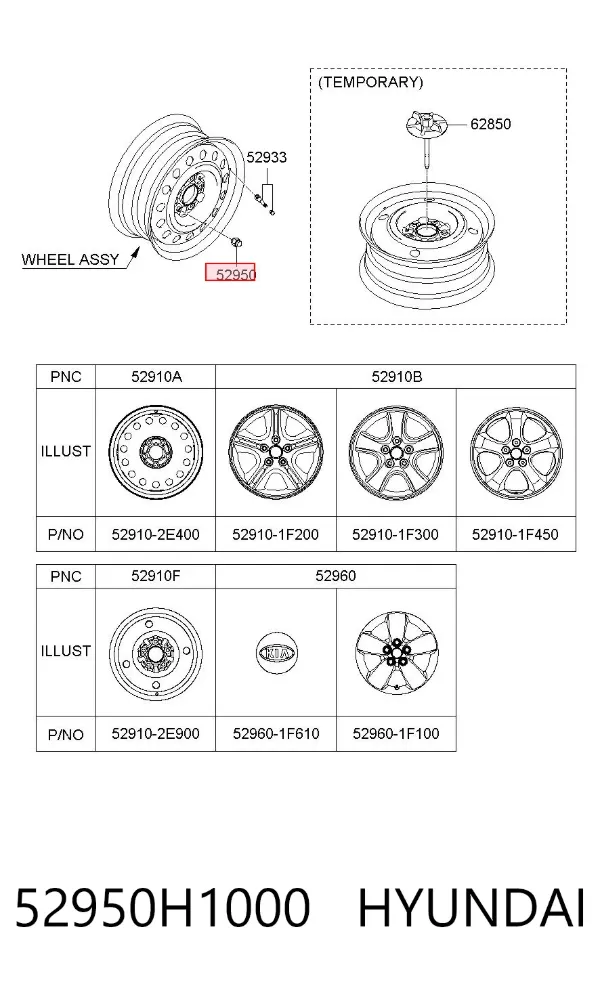 Колісні гайки 52950H1000 Hyundai/Kia