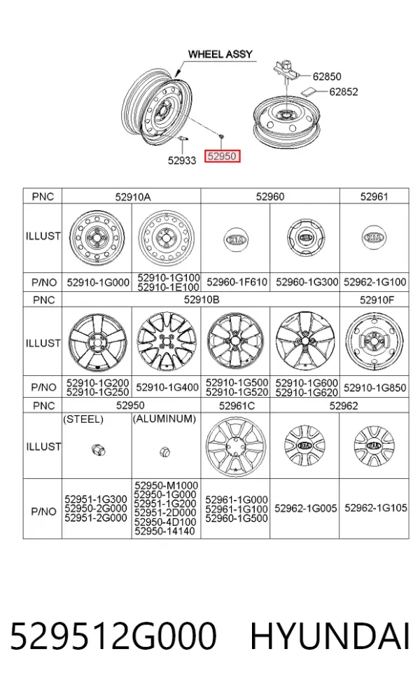  529512G000 Hyundai/Kia