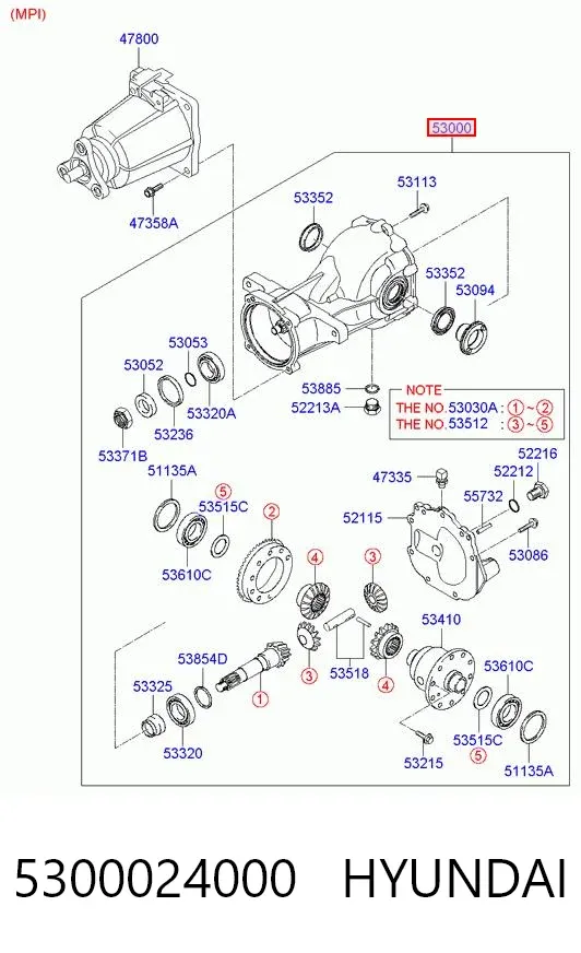 Задній редуктор 5300024000 Hyundai/Kia