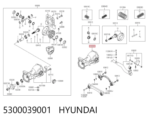 Задній редуктор 5300039001 Hyundai/Kia