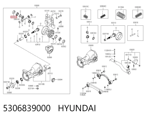 Сальник редуктора заднього моста 5306839000 Hyundai/Kia