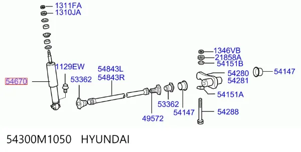 Амортизатор передній 54300M1050 Hyundai/Kia