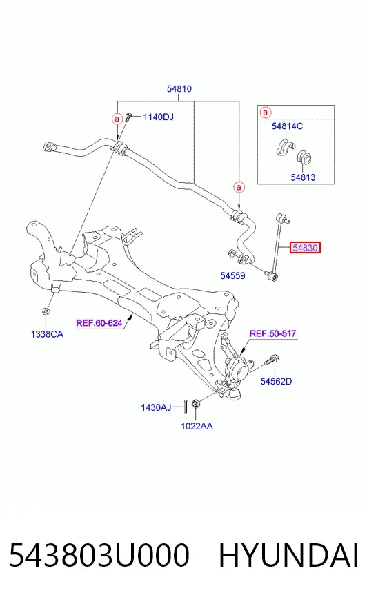 Стійка стабілізатора переднього 543803U000 Hyundai/Kia