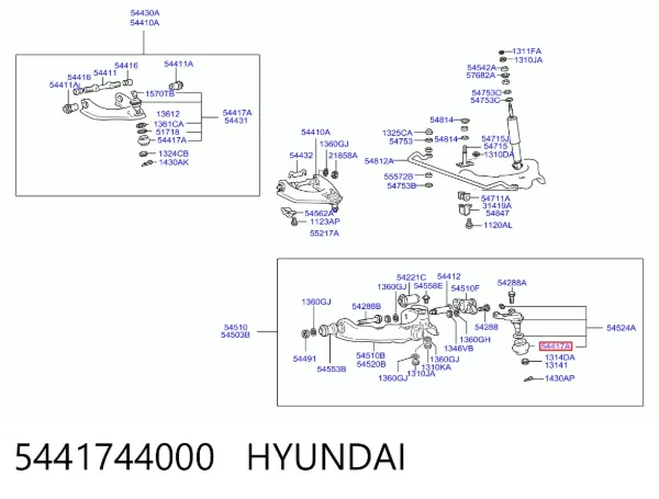Кульова опора, верхня 5441744000 Hyundai/Kia