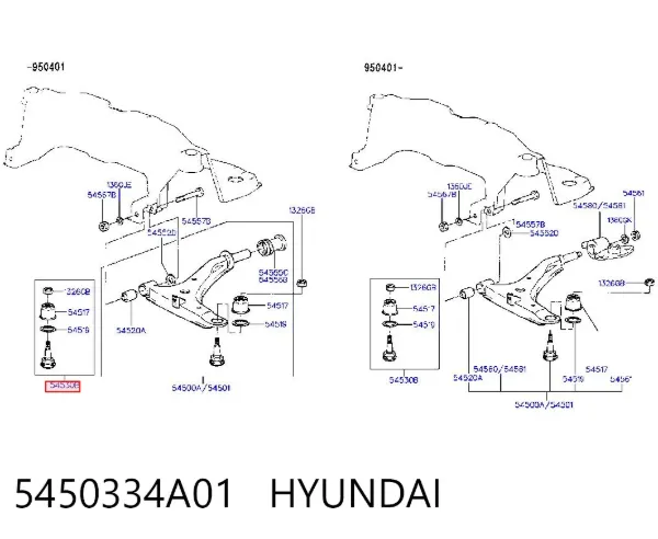 Кульова опора, нижня 5450334A01 Hyundai/Kia