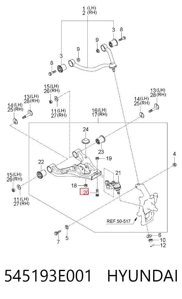  545193E001 Hyundai/Kia