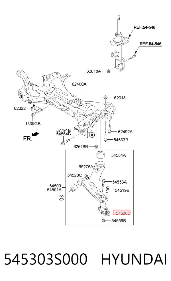 Кульова опора, нижня 545303S000 Hyundai/Kia