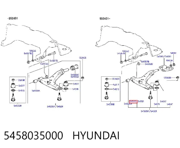 Сайлентблок переднього важеля 5458035000 Car-dex