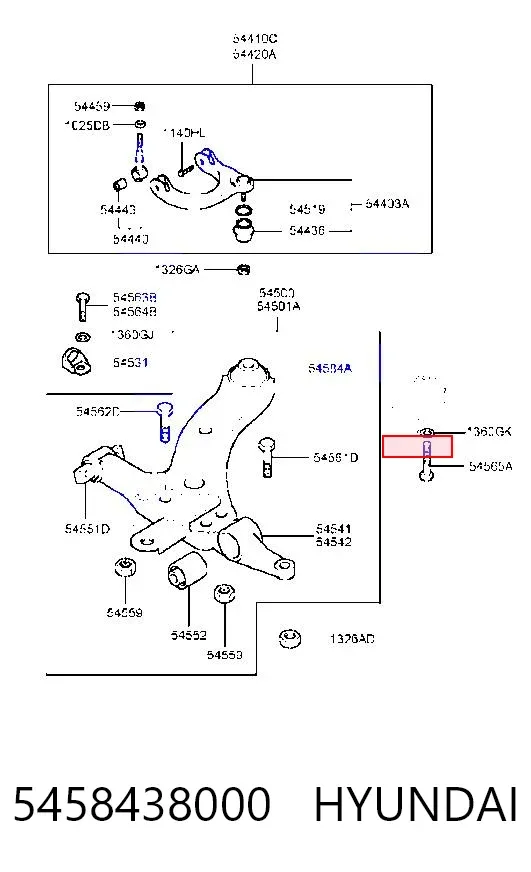Сайлентблок переднього важеля 5458438000 Hyundai/Kia