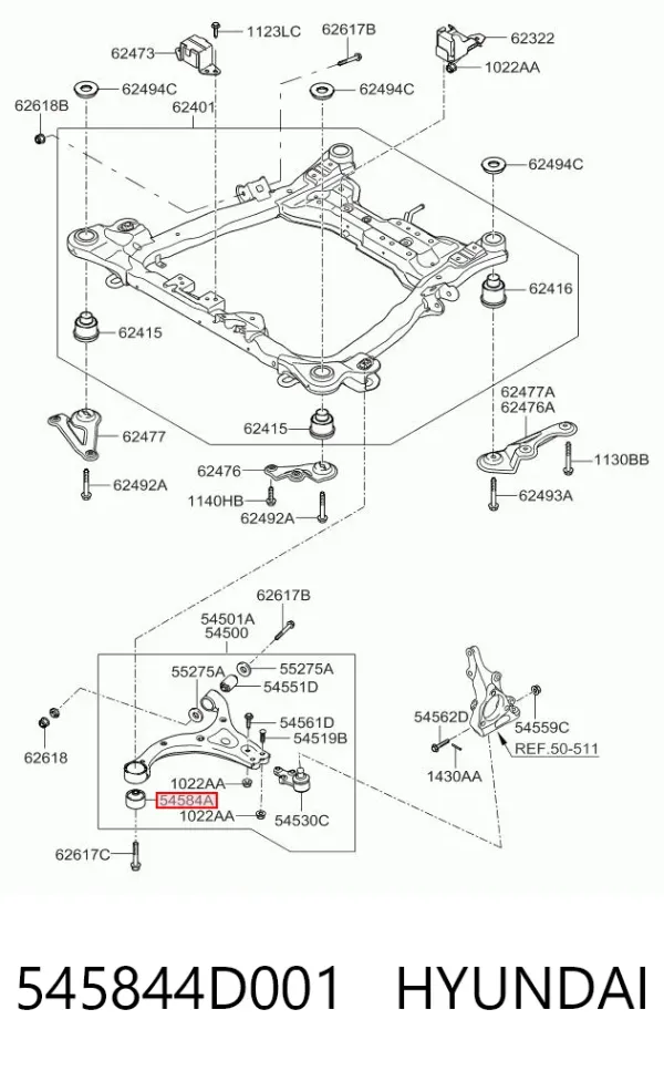 Сайлентблок переднього важеля 545844D001 Hyundai/Kia