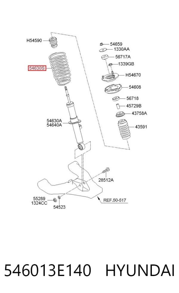 Пружина передня 546013E140 Hyundai/Kia