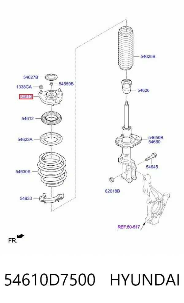 Опора амортизатора переднього 54610D7500 Hyundai/Kia